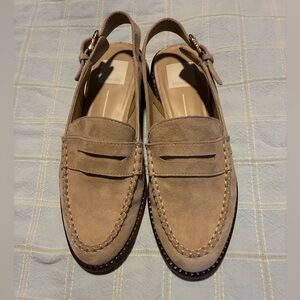 Dolce Vita Hardi Slingback Penny Loafers Size 6.5-Tan Suede